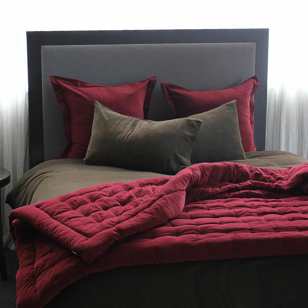 Corduroy Comforter - Burgundy