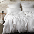 Laundered Linen Duvet Set White