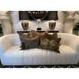 Embroidered Velvet Cushion - Gold