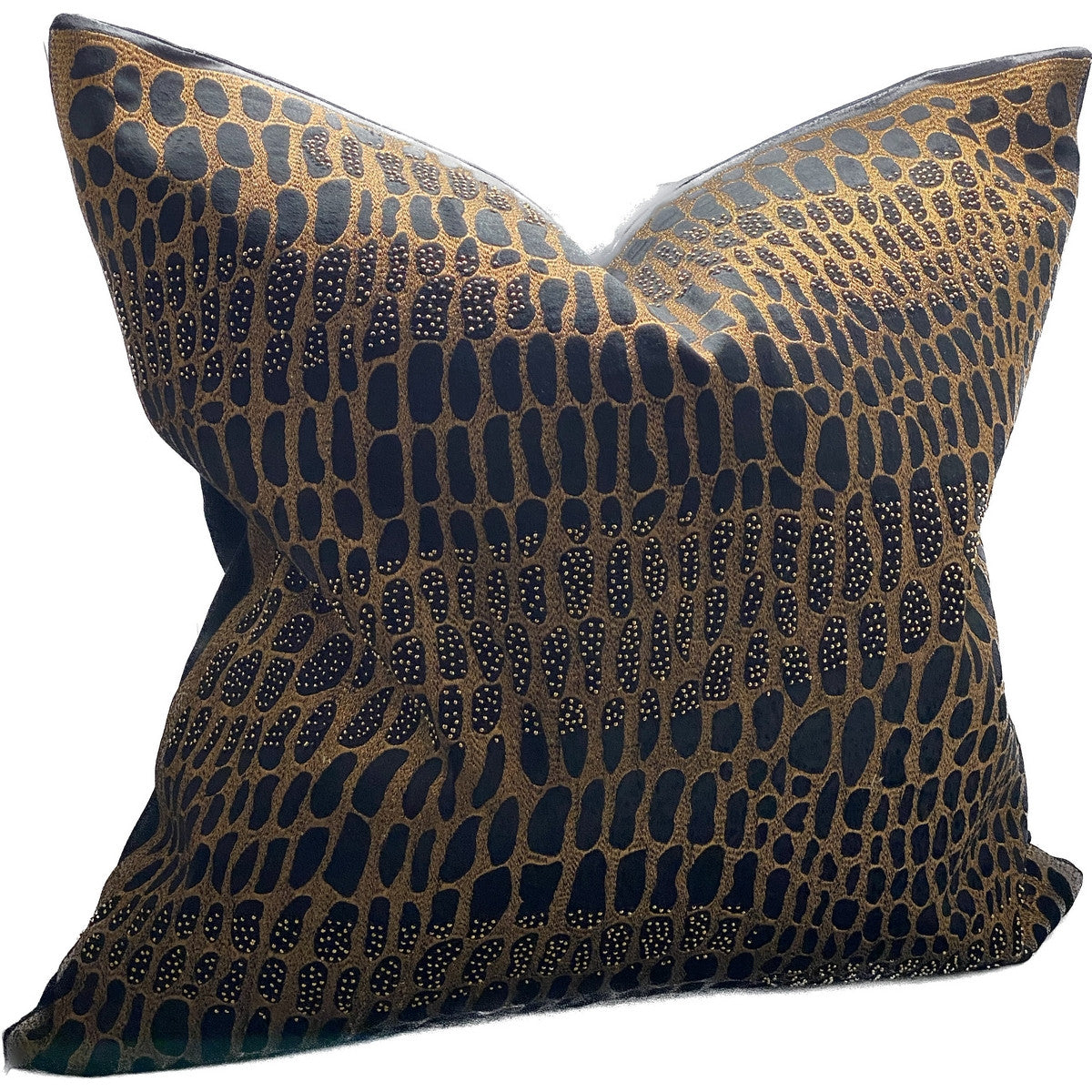 Embroidered Luxury Cushion - Copper