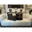 Embroidered Luxury Cushion - Emblem White
