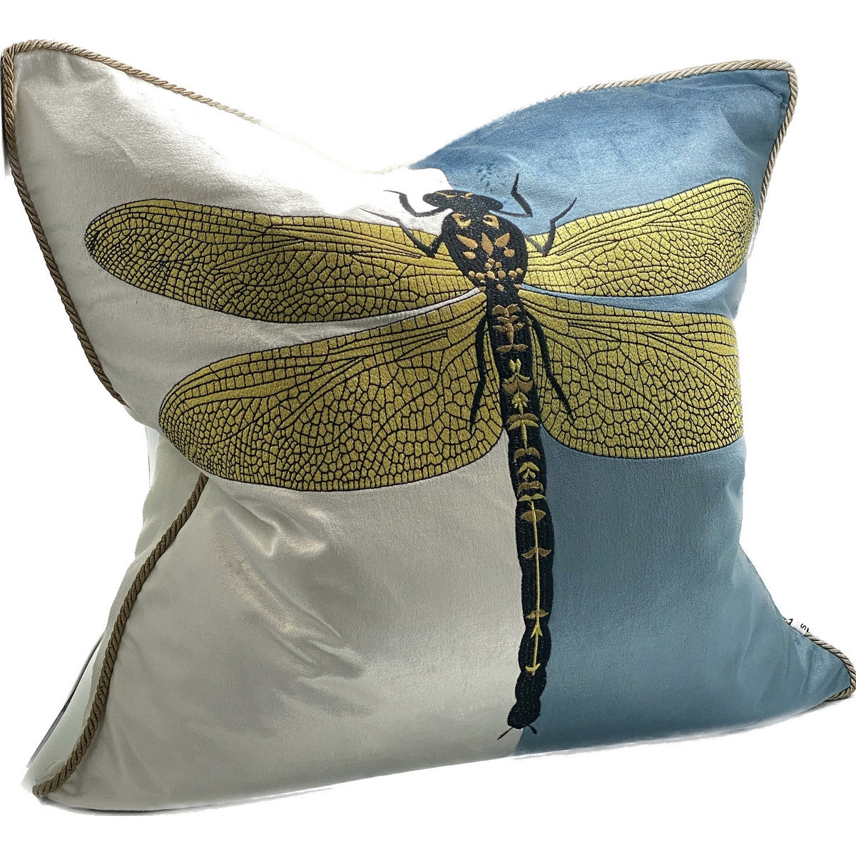 Embroidered Luxury Cushion - Dragonfly