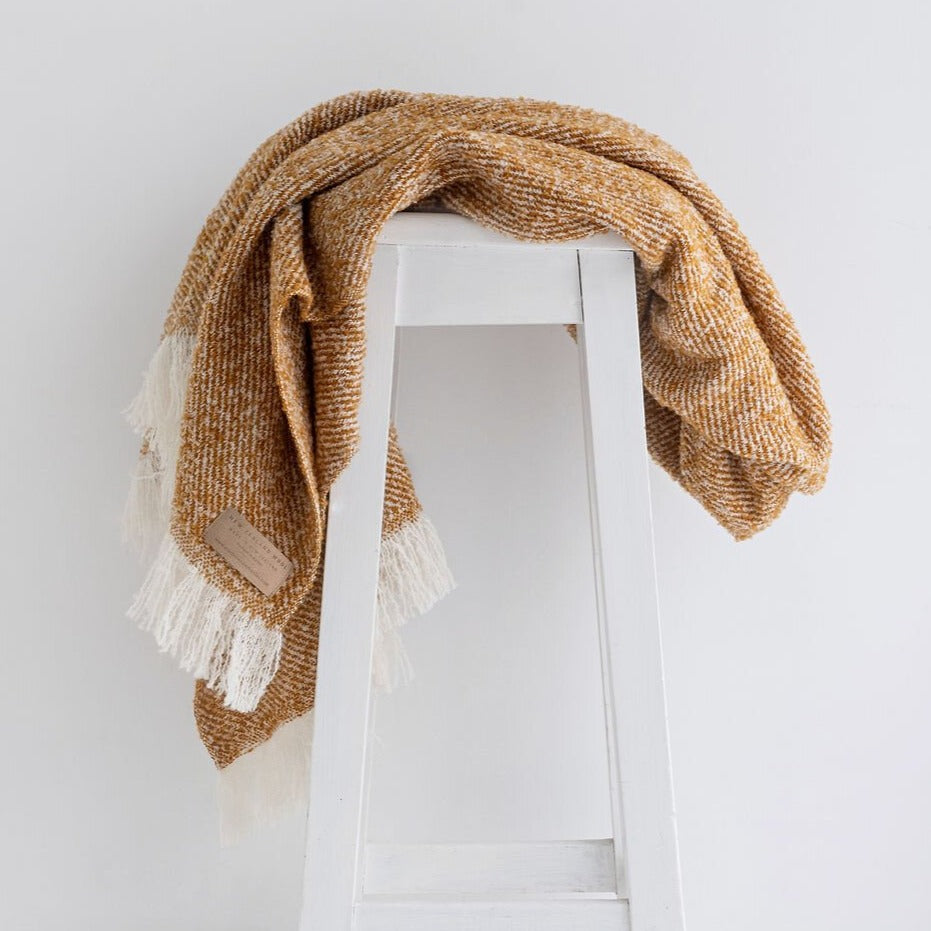 Wool Twill Throw - Mustard