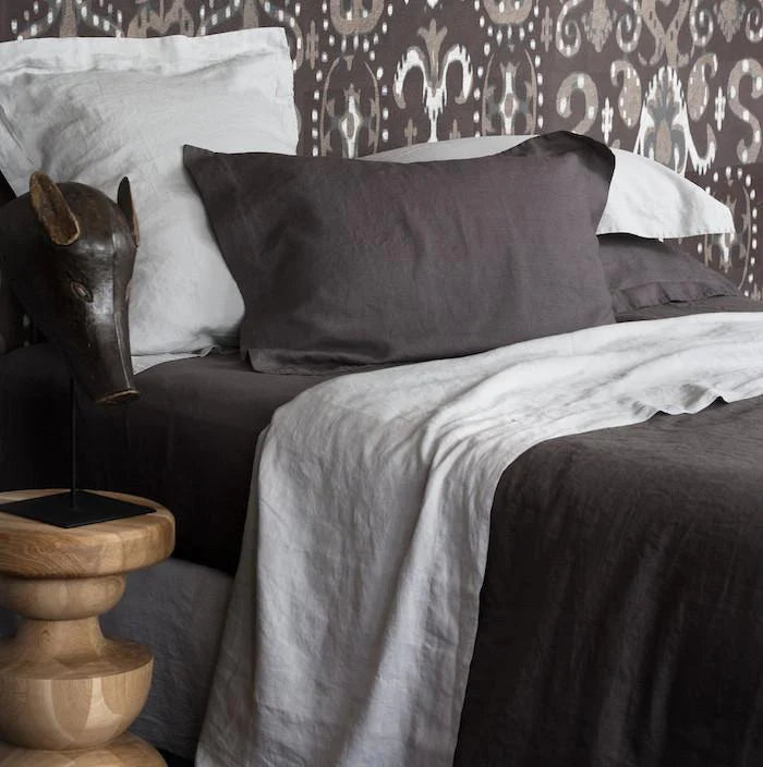 Vida Linen Duvet Cover Charcoal