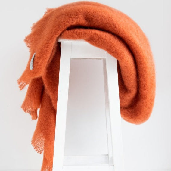 Mohair Throw Terracotta