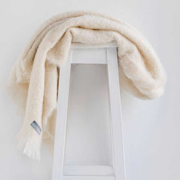 Alpaca Blanket Throw - Cream